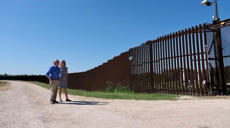 Ohio Gov. Mike DeWine and first lady Fran DeWine visit the border wall in Texas.