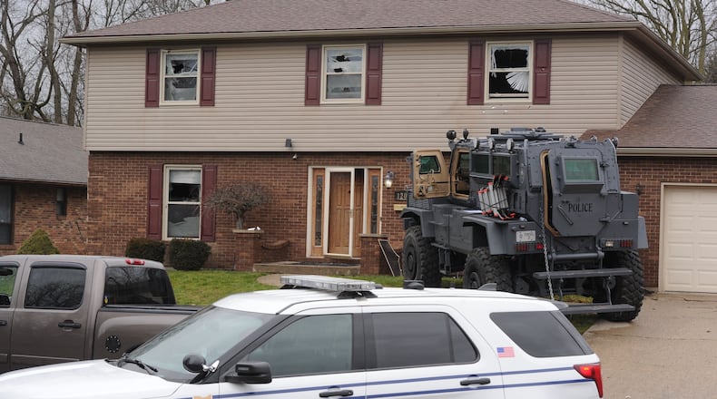 SWAT vehicles left on Apollo Ave. overnight for investigation from BCI on standoff. MARSHALL GORBY\STAFF