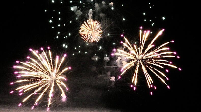 The city of New Carlisle was one of the first communities in the area to celebrate the Fourth of July with a show on Saturday, June 24, 2023. MARSHALL GORBY \STAFF