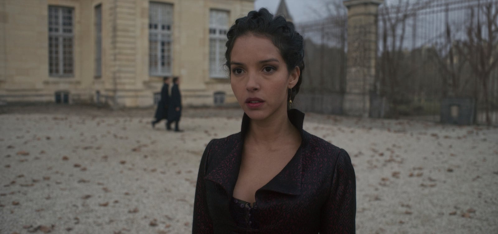 This image released by Apple TV+ shows Lyna Khoudri in a scene from "Carême". (Apple TV+ via AP)