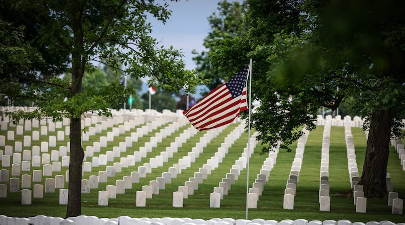 U.S. Army Pfc. Chauncey William Sharp was buried at the Dayton National Cemetery on May 21.  JIM NOELKER/STAFF