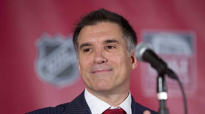 Vincent Viola talks to the media about the future of the Florida Panthers during a press conference in Sunrise, Fla. President-elect Donald J. Trump has picked Viola as secretary of the Army. Viola is the founder of several businesses, including Virtu Financial, an electronic trading firm, and owns the National Hockey League’s Florida Panthers. He is a past chairman of the New York Mercantile Exchange. (AP Photo/J Pat Carter)