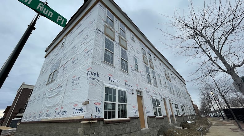 The final building in the Center Street Townes development will be completed next year.