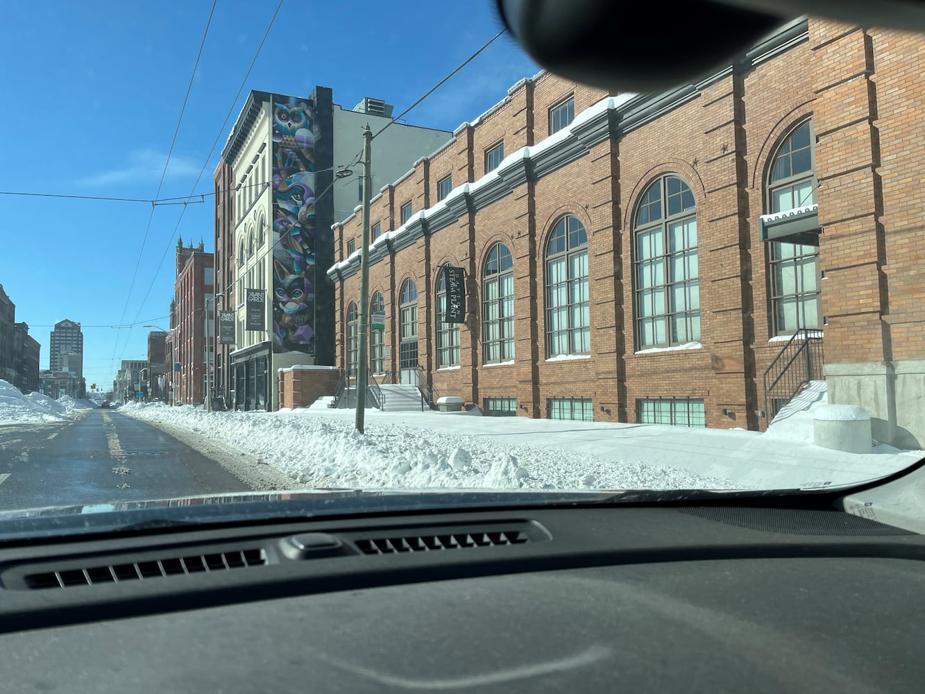 Snowy Downtown Dayton Roads