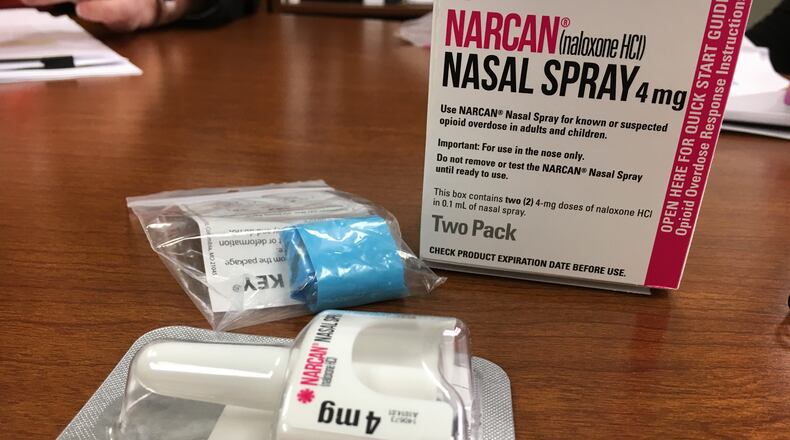 The U.S. Surgeon General is recommending more people have the overdose-reversing drug naloxone on-hand. Locally, Project DAWN has distributed thousands of doses of the drug in nasal spray form through free training sessions. KATIE WEDELL/STAFF