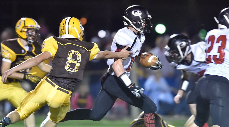 Greenon battles Shawnee during the 2014 season. Bill Lackey/Staff file photo