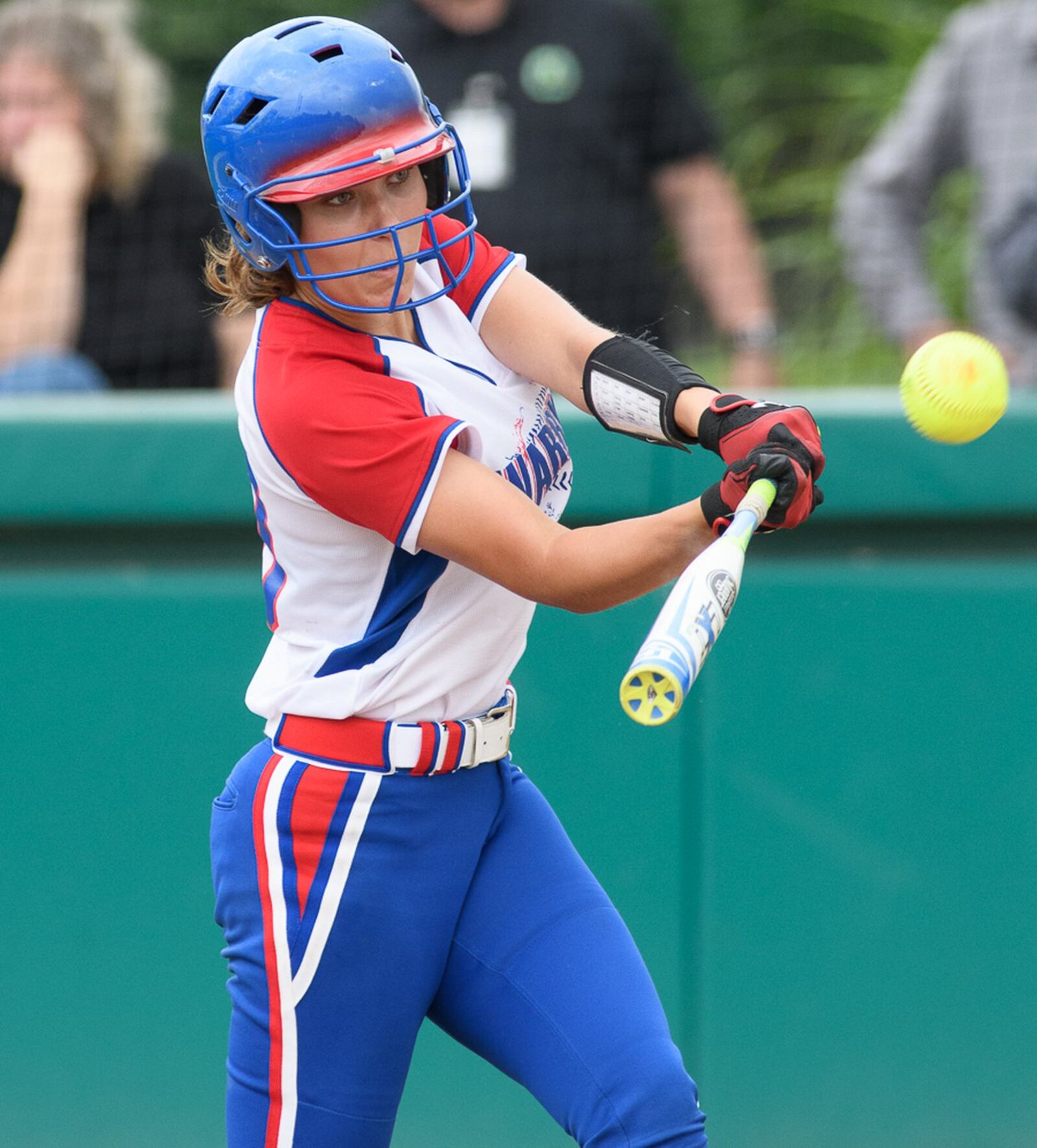 Northwestern senior center fielder Rachel Martin hits a triple that landed on the center field fence in the third inning of a Division III regional semifinal on Saturday at Wright State. Martin scored a play later on a sacrifice bunt. Contributed Photo by Bryant Billing
