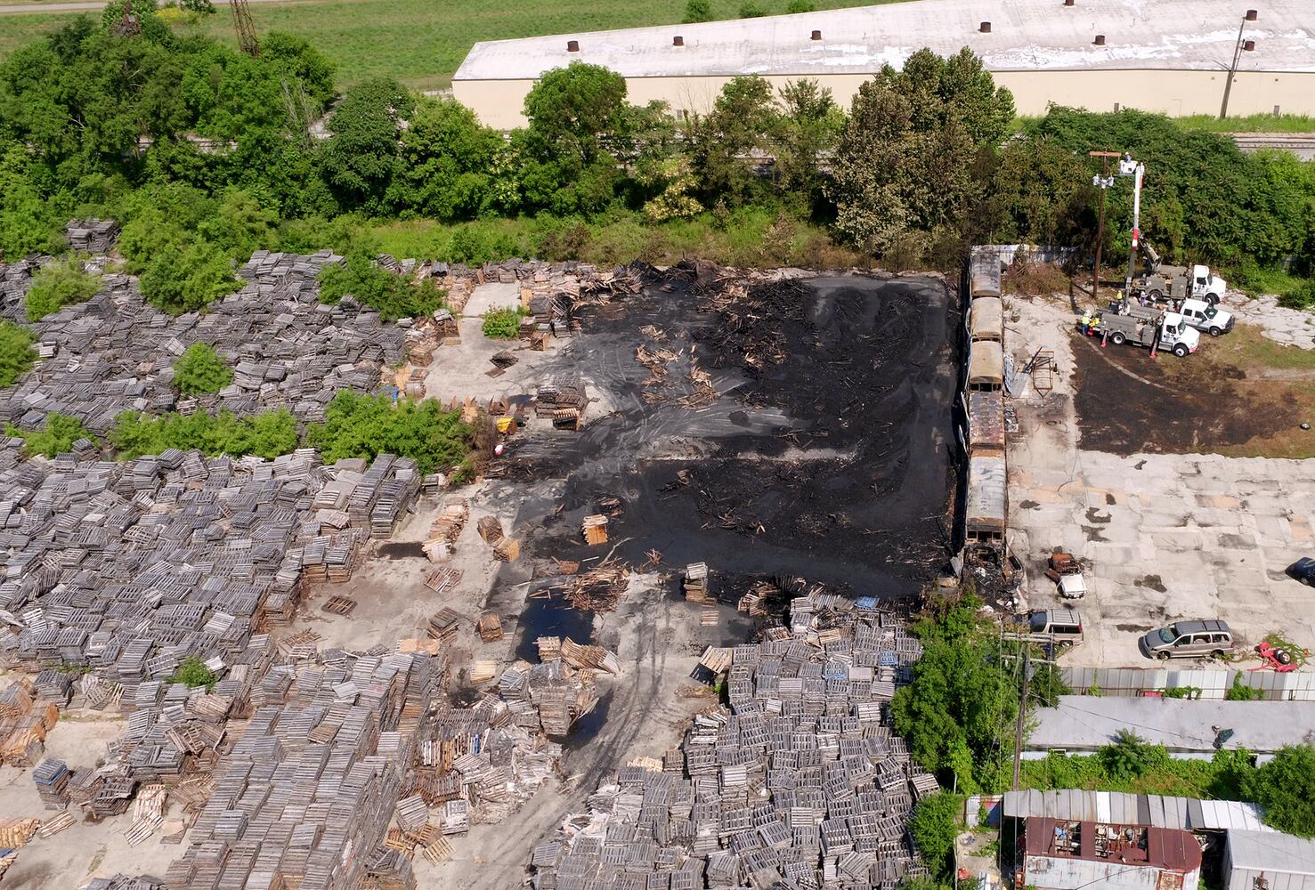 PHOTOS: What Springfield pallet yard looks like after fire