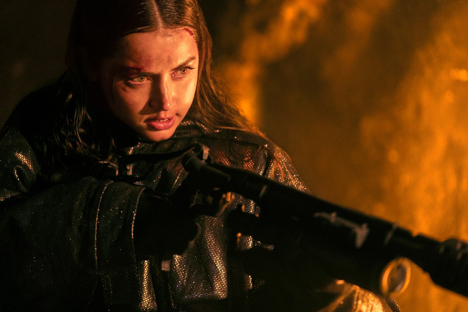 This image released by Lionsgate shows Ana de Armas in a scene from "Ballerina." (Lionsgate via AP)