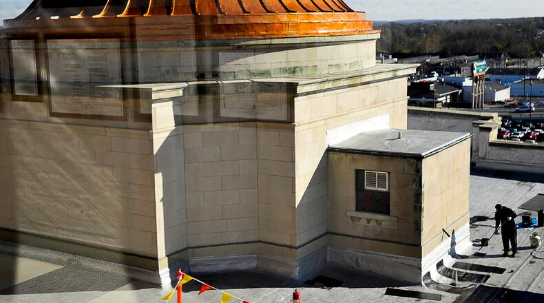 The Clark County Common Pleas Court and its copper dome roof were part of a family event that combined learning and fun. Bill Lackey/Staff