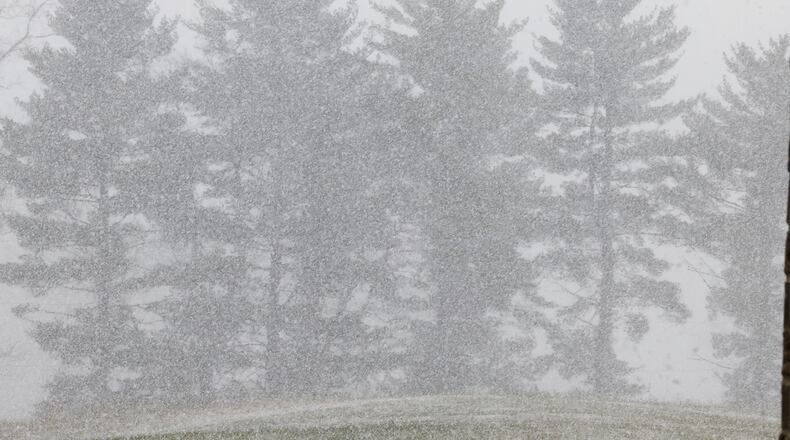 The first snow of the season fell Saturday morning, Nov. 12, 2022 in Butler County. NICK GRAHAM/STAFF