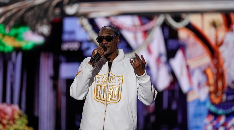 Host, Snoop Dog, speaks during the NFL Honors award show ahead of the Super Bowl 59 football game, Thursday, Feb. 6, 2025, in New Orleans. (AP Photo/David J. Phillip)