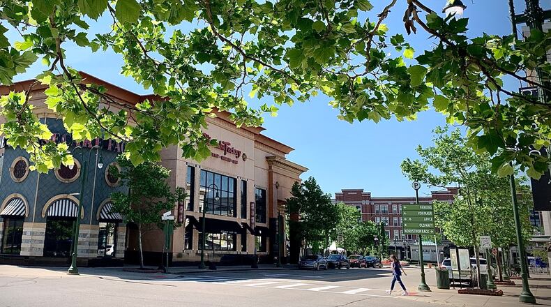 The Greene Town Center in Beavercreek lives up to its "green" name on a sunny Tuesday, May 16, 2024. MARSHALL GORBY / STAFF