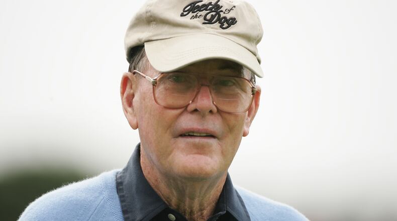 Course designer Pete Dye waits on the practice range during practice prior to the start of THE PLAYERS Championship at the TPC at Sawgrass on March 23, 2005 in  Ponte Vedra Beach, Florida. (Photo by Scott Halleran/Getty Images)