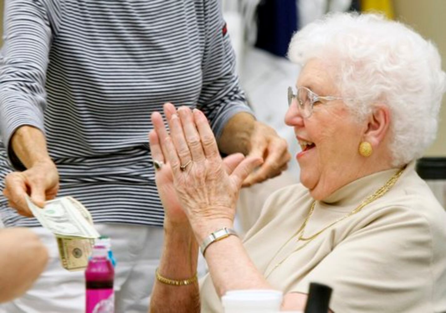 Seniors playing bingo