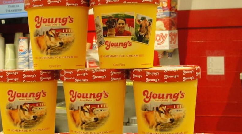 Pints of Young’s Jersey Dairy ice cream. CONTRIBUTED