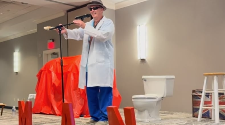 A local board-certified proctologist, Dr. Darin Green, performs a comedy show at the Courtyard by Marriott in downtown Springfield, later donating some of the proceeds to Enon Relief food bank. CONTRIBUTED