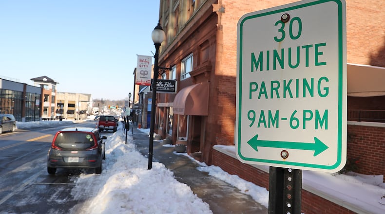 A parking sign along North Fountain Avenue limits parking to 30 minutes. BILL LACKEY/STAFF