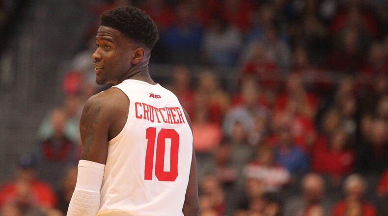 Dayton’s Jalen Crutcher against Ohio Dominican on Saturday, Nov. 4, 2017, at UD Arena. David Jablonski/Staff
