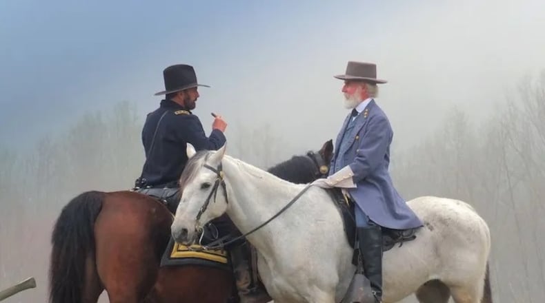 When the National Park Service observed the 150th anniversary of Lee’s surrender to Grant at Appomattox Courthouse in 2015, it invited Thomas Jessee to portray Lee and Curt Fields, Grant. The two again shared top billing as they discuss the 1864 Overland Campaign and the surrender March 8 at the annual Springfield Civil War Symposium at the Heritage Center. (CONTRIBUTED)