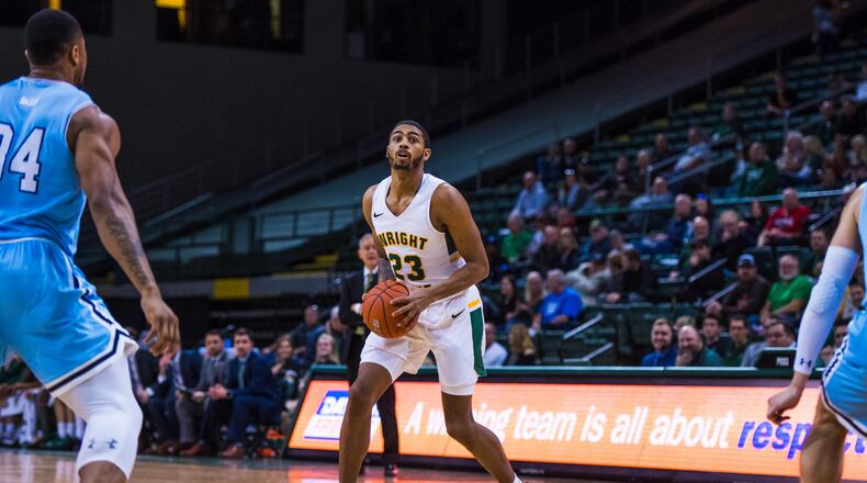James Manns, shown in a game vs. Indiana State earlier this season, scored 19 points Tuesday in a win over Mississippi Valley State at the Nutter Center. Joseph Craven/WSU Athletics