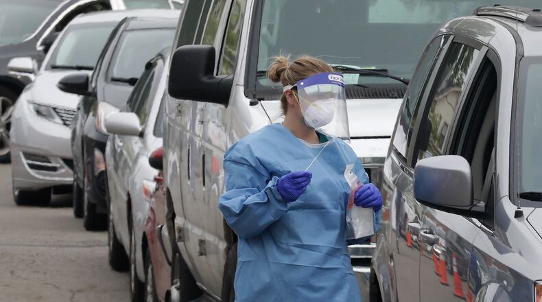 The Ohio Department of Health held a free pop-up COVID-19 testing clinic at the Rocking Horse Center in Springfield on Sept. 1. The Springfield ZIP code is among the top ZIP codes in Clark County for COVID-19 cases. BILL LACKEY/STAFF