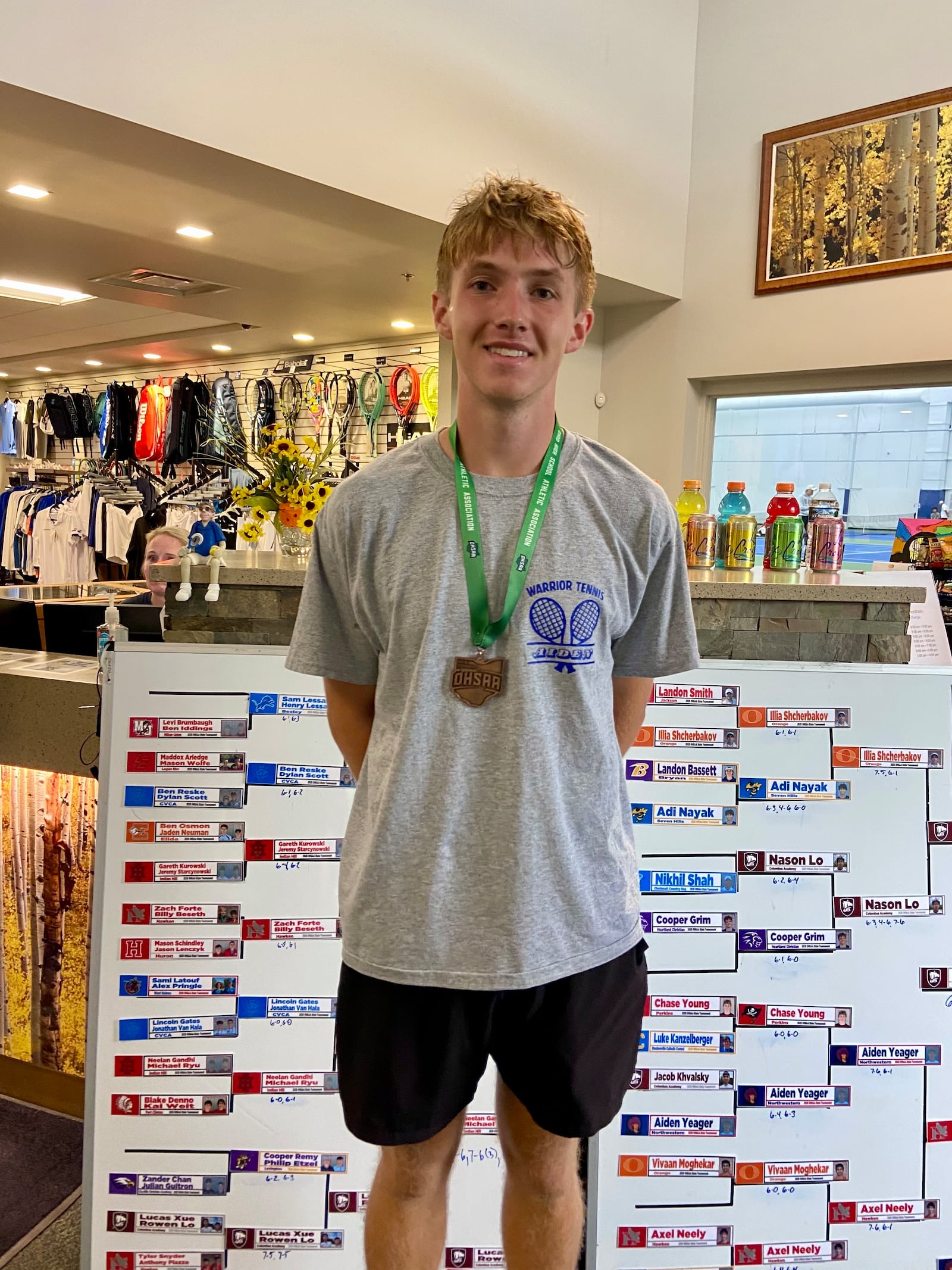Northwestern High School senior singles player Aiden Yeager. CONTRIBUTED PHOTO