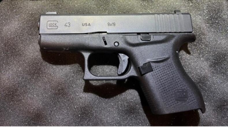 This handgun was detected by TSA officers in a passenger’s carry-on bag at John Glenn Columbus International Airport (CMH) in December. CONTRIBUTED