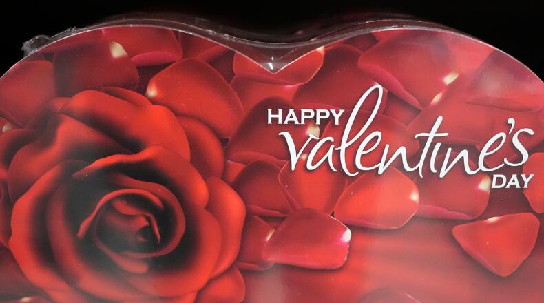 FILE - A Valentine's Day box of chocolates is seen on a store shelf Friday, Jan. 16, 2026, in Nashville, Tenn. (AP Photo/George Walker IV, File)