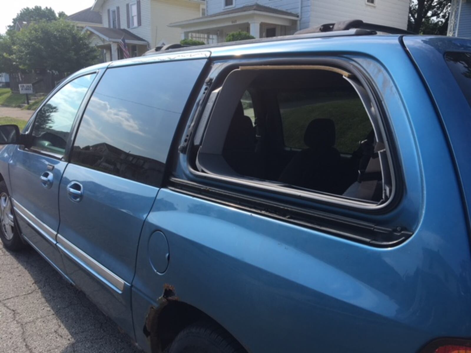 A van window was shot out with a BB gun on East Southern Avenue in Springfield late Friday to early Saturday.