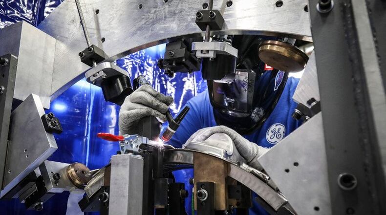 Unison, an aviation technology manufacturer in Beavercreek, is looking for world-class welders. This is Cory Sheldon, a Unison welder at work. CONTRIBUTED