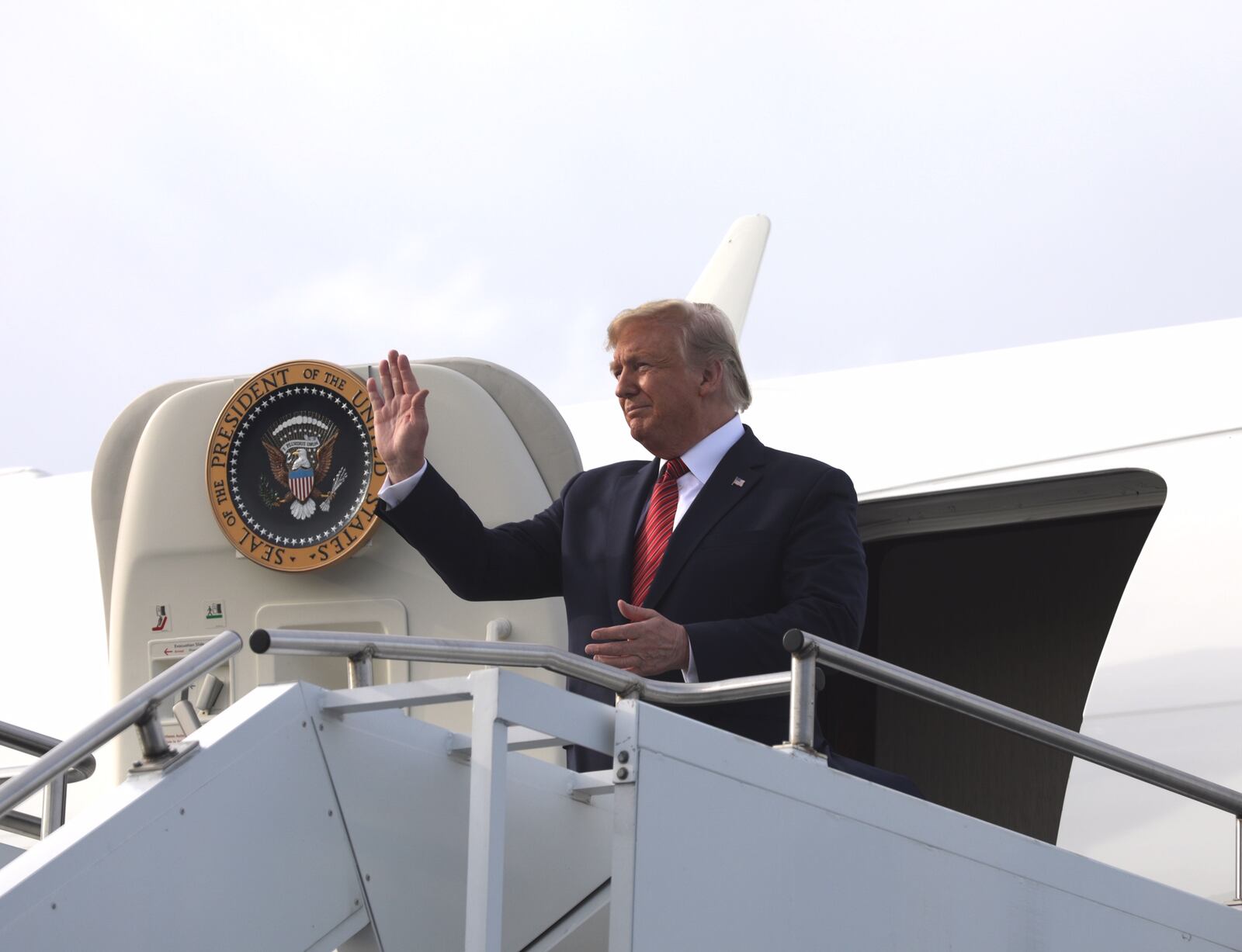 President Donald Trump arrives at the Lima Airport on Sunday. Photo by Bill Lackey.