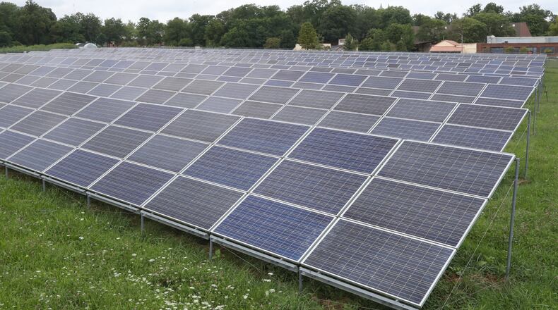 Clark State partnered with Solar Energy International to offer training and internships in solar technology. BILL LACKEY/STAFF