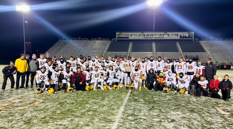 New Bremen defeated Fort Loramie 24-0 in the Division VII, Region 28 championship game at Sidney on Saturday, Nov. 19, 2022. Michael Cooper/CONTRIBUTED