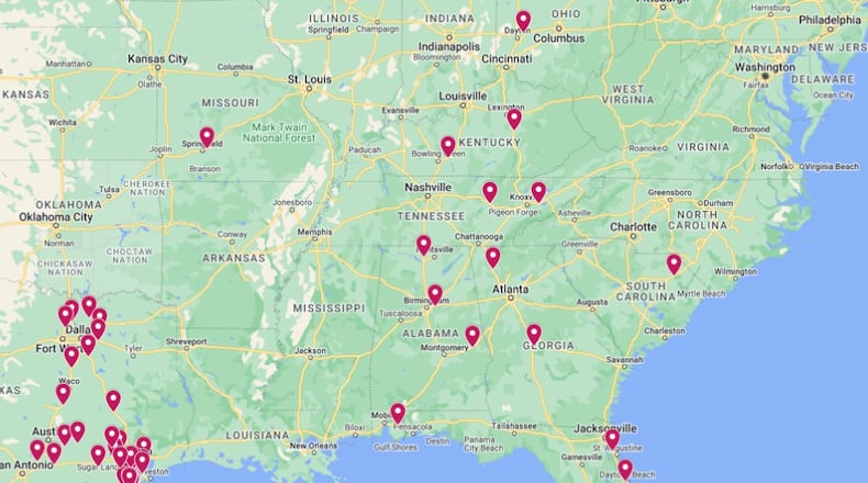 There are roughly 50 Buc-ee’s travel centers in the country, spread out mostly in the southeastern U.S.