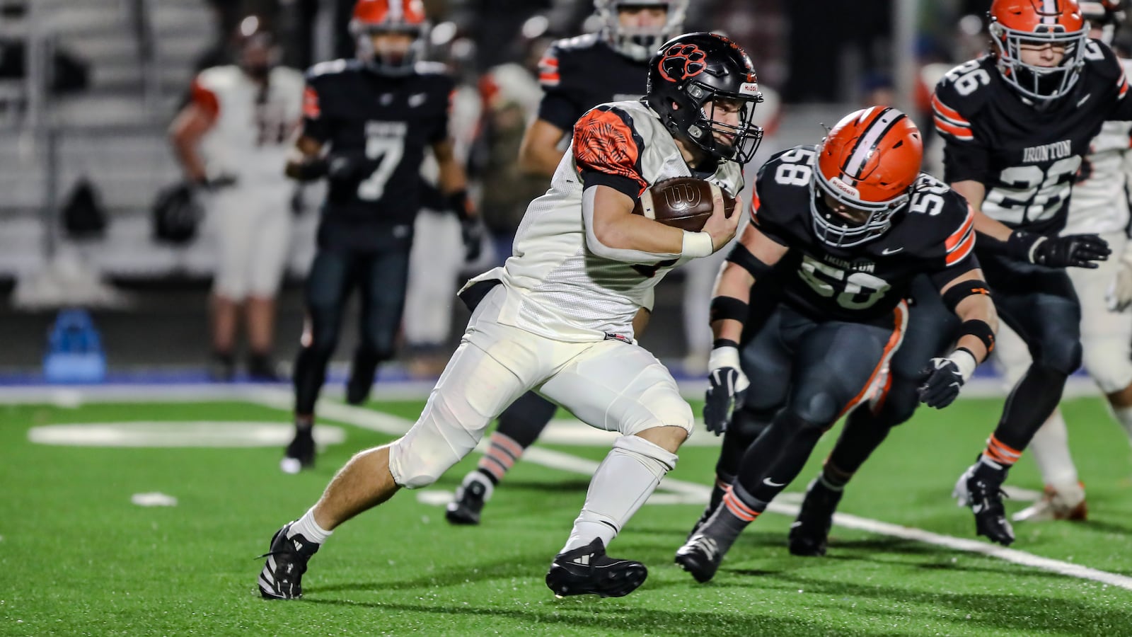 West Liberty-Salem lost to Ironton in the Division V state semifinals in Chillicothe on Nov. 29, 2024. Michael Cooper/CONTRIBUTED