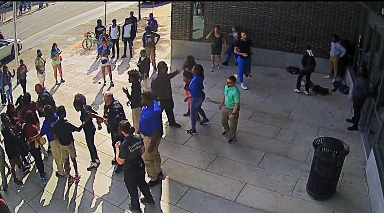 Dayton police arrested a couple of juveniles after altercations broke out in front of the downtown Dayton Metro Library on Sept. 12, 2024. CONTRIBUTED