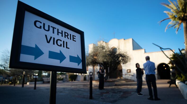St. Philip's in the Hills Episcopal Church hosted a candlelight service for Nancy Guthrie, the 84-year-old mother of NBC "Today" show host Savannah Guthrie in Tucson, Ariz. on Wednesday, Feb. 4, 2026. (Mamta Popat/Arizona Daily Star via AP)