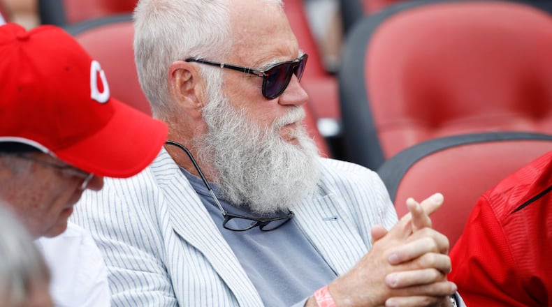 CINCINNATI, OH - AUGUST 06: Former late night television host David Letterman attends a game between the St. Louis Cardinals and Cincinnati Reds at Great American Ball Park on August 6, 2017 in Cincinnati, Ohio. The Cardinals defeated the Reds 13-4. (Photo by Joe Robbins/Getty Images)