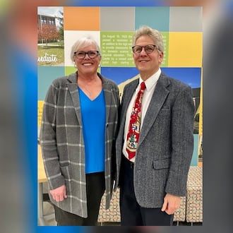 The Urbana City School District recognized two outgoing board members, Jim Arter and Amy Paul, for their years of service. Contributed