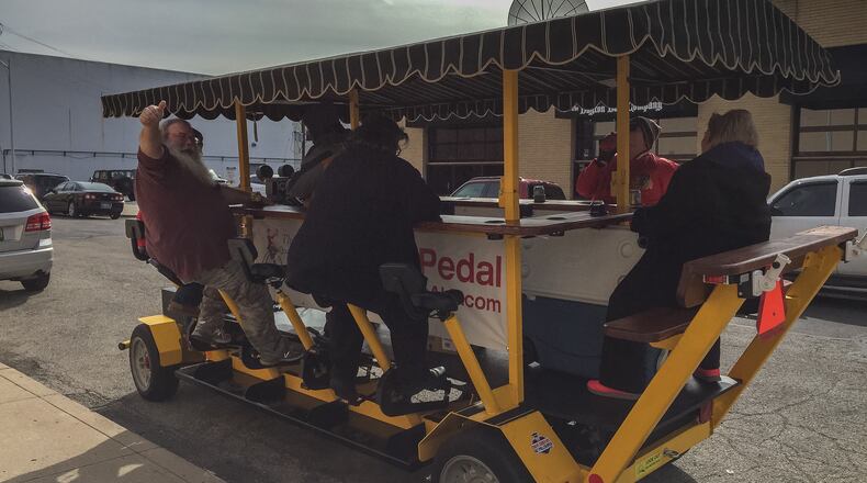 Several folks took the Dayton QuadracycAle for a spin on Saturday, March 11, 2017. PHOTO / Tom Gilliam