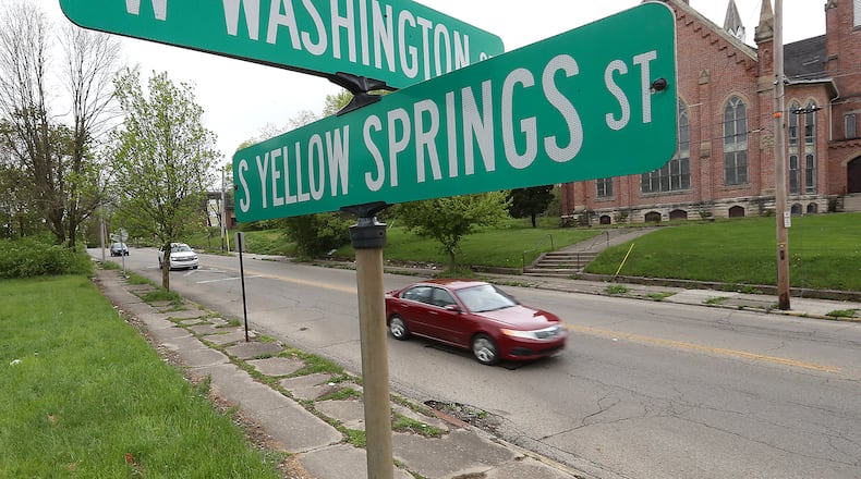 The section of South Yellow Springs Street between Main Street and Pleasant Street will be the location of a City of Springfield improvement project. BILL LACKEY/STAFF