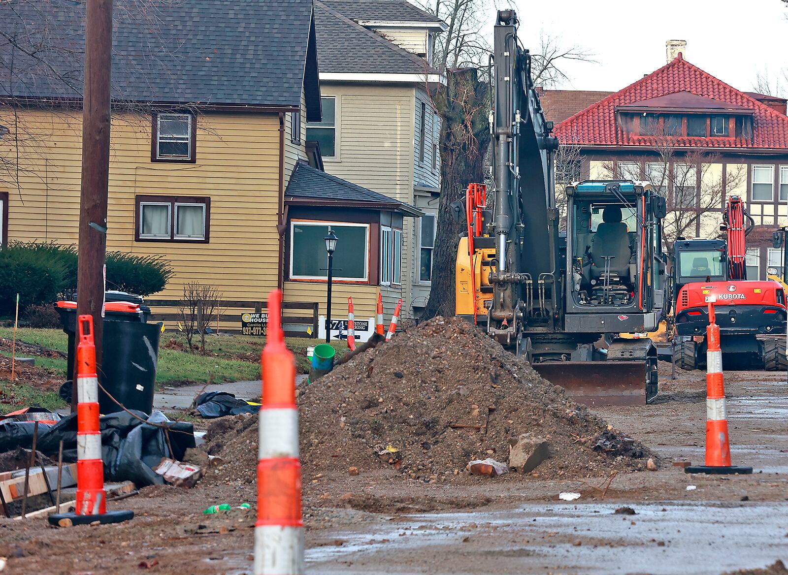 Road construction has closed Stanton Avenue Thursday, Jan. 19, 2023. BILL LACKEY/STAFF