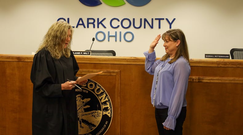 Clark County commissioner Sasha Rittenhouse was sworn-in to her seat another time on the Clark County commission. CONTRIBUTED