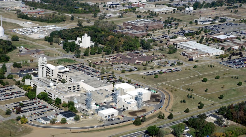 2010 aerial view of Wright-Patterson Air Force Base Area B where major parts of the Air Force Research Lab are located, including the Sensors Directorate in the foreground. FILE