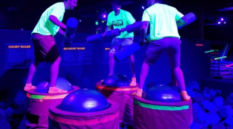 Sky Zone Dayton's GLOW night takes place Friday evenings. Don't forget a glow-in-the-dark shirt. (Source: Sky Zone Facebook Page)