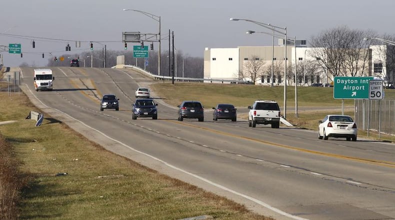 Montgomery County commissioners approved a multi-jurisdictional financing agreement Sept. 1, 2020, to fund the local share of a $12.6 million project that will expand U.S. Route 40 to a five-lane highway and enhance its interchange with Dayton International Airport Access Road. The interchange is a key gateway not only to Dayton International Airport but to a growing cluster of logistics companies. FILE