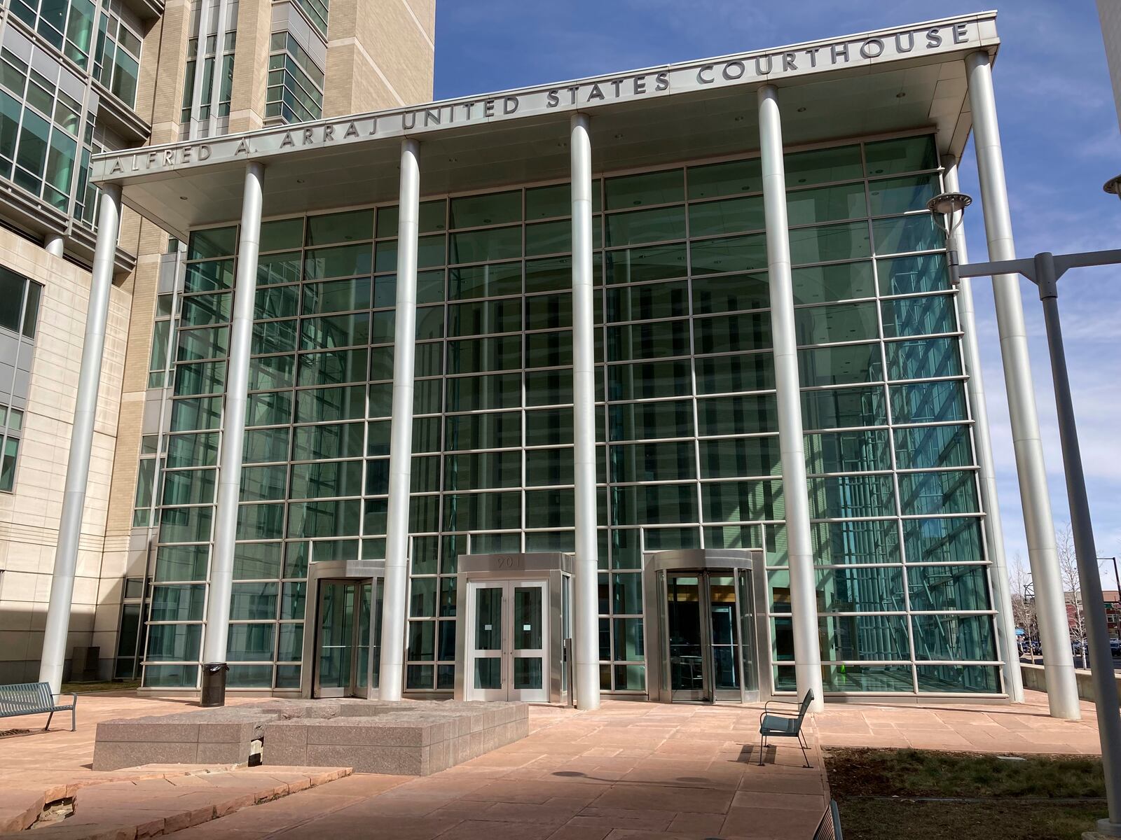 FILE - This photo shows the Alfred A. Arraj United States Courthouse in Denver on March 11, 2025. (AP Photo/Colleen Slevin, file)