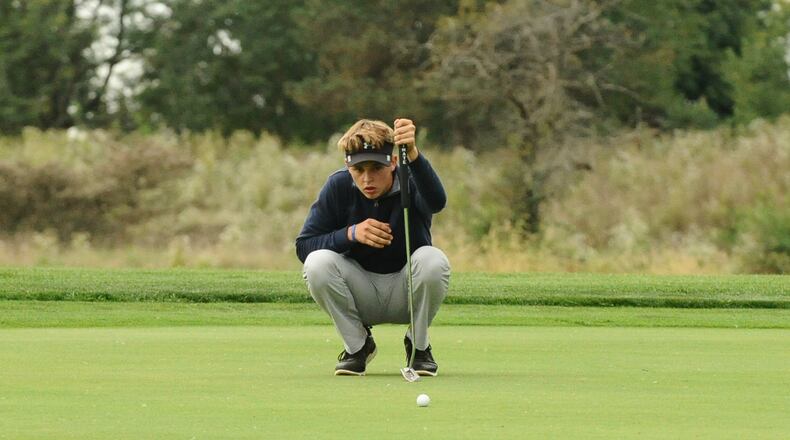 Graham senior Chasen Poole leads the Graham Falcons into the Division II district championships at Glenview Golf Course in Cincinnati on Wednesday. CONTRIBUTED / Greg Billing