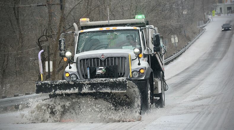 FILE PHOTO: ODOT plows snow on US 68 near Yellow Springs Thursday, February 3, 2022. MARSHALL GORBY/STAFF